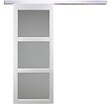 GD MENUISERIES - Porte Coulissante Kenya blanc Vitrée H204 x L73 cm, Rail Alu - vignette