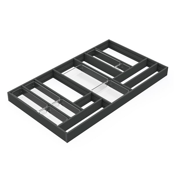 EMUCA - Organisateur de tiroirs Alumount 900x500, Aluminium, Gris antracite - large
