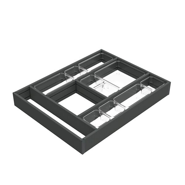 EMUCA - Organisateur de tiroirs Alumount 450x500, Aluminium, Gris antracite - large