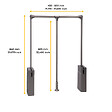EMUCA - Penderie rabattable pour armoire Sway, 450 - 600mm,  Acier, Aluminium et Plastique, Peint en titane - vignette