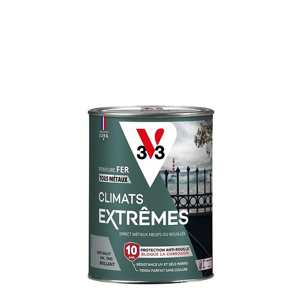 V33 PEINTURE - Peinture fer Climats Extrêmes Brillant Gris galet 0.25l - large