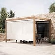 OVIALA - Pergola bioclimatique autoportée motorisée et éclairée 3x4m et 1 store - Kavala - vignette