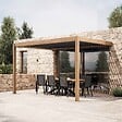OVIALA - Pergola bioclimatique adossée 3x4m et 1 store en bois gris - Oia - vignette