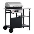 VIDAXL - vidaXL Barbecue à gaz avec tablette à 3 couches Noir et argenté - vignette