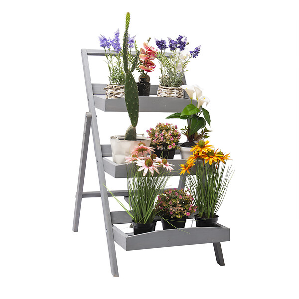 WERKAPRO - Étagère de jardin en bois   66,5x50,2x79,5cm - large