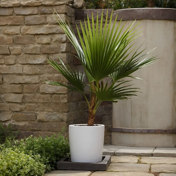 PLANT IN A BOX - Palmier de Washington - Set de 2 - Washingtonia robusta - H70-90cm - ⌀21cm - large