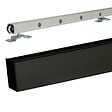 GD MENUISERIES - Porte Coulissante Tamera blanc 4 panneaux H204 x L73 cm, Rail Alu bandeau noir, Coquilles - vignette