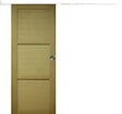 GD MENUISERIES - Porte Coulissante bois Ayous 3 Panneaux H204 x L83 cm, Rail alu Bandeau Blanc, Coquilles - vignette