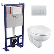 SWISS AQUA TECHNOLOGIES - Swiss Aqua Technologies Pack WC Bâti-support autoportant + WC Porcher sans bride + Abattant Astor + Plaque Chrome mat (SMART-Porcher-M572) - vignette