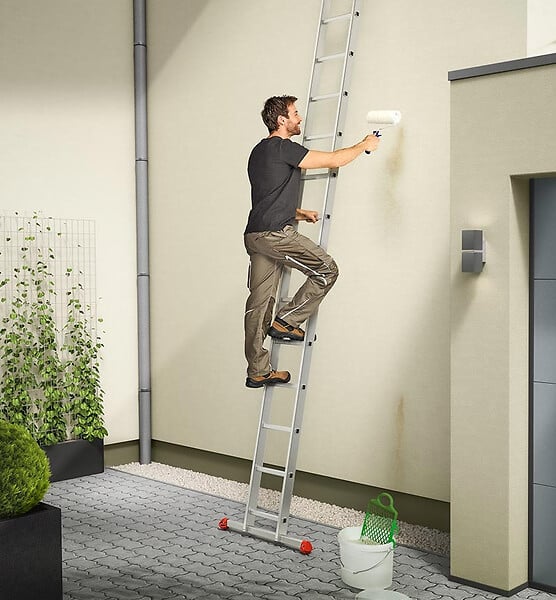 HAILO - Echelle simple 15 échelons 4,2m/5,15m en alu professionnelle Hailo ProfiStep Uno - large