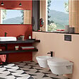 VILLEROY ET BOCH - Pack WC sans bride  Architectura abattant + bâti-support sol et mur + plaque chromée brillant  + Tabouret bois - vignette