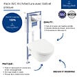VILLEROY ET BOCH - Pack WC sans bride  Architectura abattant + bâti-support sol et mur + plaque chromée brillant  + Tabouret bois - vignette