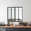 AICA SANITAIRE - Verière d'intérieur coulissante - L.1230xH.1080cm - verre trempé et transparant en 4mm - cadre et profilé noir mat - vignette