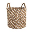M.CEZARE - Panier souple Elise - 35 x 35 x 35 cm - taille L - jute - motifs chevrons - vignette