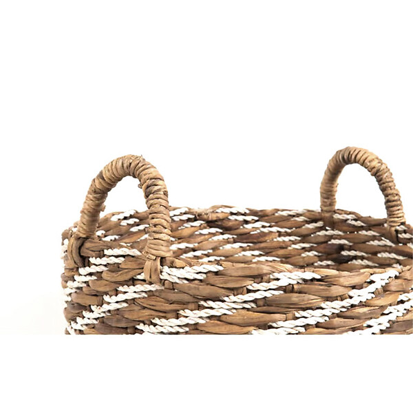 M.CEZARE - Panier souple Elise - 35 x 35 x 35 cm - taille L - jute - motifs chevrons - large