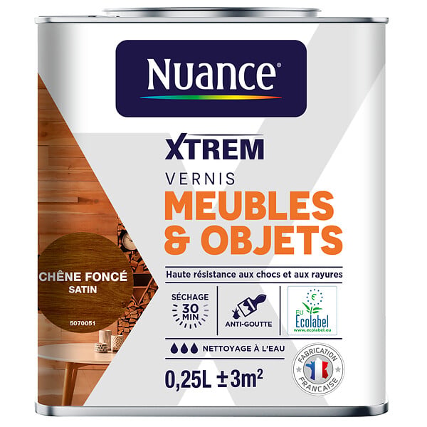 NUANCE - Vernis meubles et objets chêne foncé satin 0,25 L - large