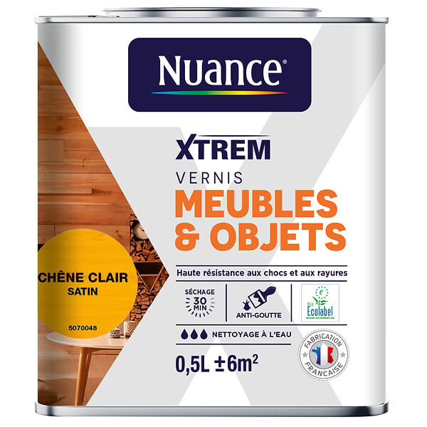 NUANCE - Vernis meubles et objets chêne clair satin 0,5 L - large