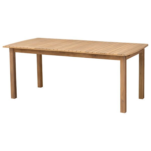 HAPPY GARDEN - Salon de jardin extensible 180/240cm PADAR en acacia 8 places - coussins sable - large
