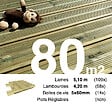 TERRASSEENBOIS - Kit terrasse Pin autoclave Vert pour 80 m², Lames 5,1 m, lambourdes 4,2 m et visserie Inox. - vignette