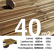 TERRASSEENBOIS - Kit complet terrasse Pin autoclave Marron pour 40 m², Lames 4,2 m, lambourdes 4,2 m, plots réglables et visserie Inox. - vignette