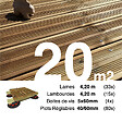 TERRASSEENBOIS - Kit complet terrasse Pin autoclave Marron pour 20 m², Lames 4,2 m, lambourdes 4,2 m, plots réglables et visserie Inox. - vignette