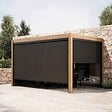 OVIALA - Pergola bioclimatique autoportée 3x4m et 3 stores bois gris - Athenes - vignette