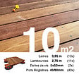 TERRASSEENBOIS - Kit complet terrasse bois exotique CUMARU pour 10 m², Lames 3,65 m, lambourdes 3,65 m, plots réglables et visserie Inox. - vignette