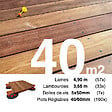 TERRASSEENBOIS - Kit complet terrasse bois exotique CUMARU pour 40 m², Lames 4,9 m, lambourdes 4,25 m, plots réglables et visserie Inox. - vignette