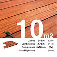TERRASSEENBOIS - Kit terrasse bois exotique PADOUK pour 10 m², Lames 2,45 m, lambourdes 2,15 m et visserie Inox. - vignette