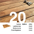 TERRASSEENBOIS - Planches de terrasse bois exotique JATOBA pour 20 m², Longueur 5,8 m. - vignette