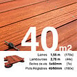 TERRASSEENBOIS - Kit complet terrasse bois exotique PADOUK pour 40 m², Lames 1,55 m, lambourdes 1,55 m, plots réglables et visserie Inox. - vignette
