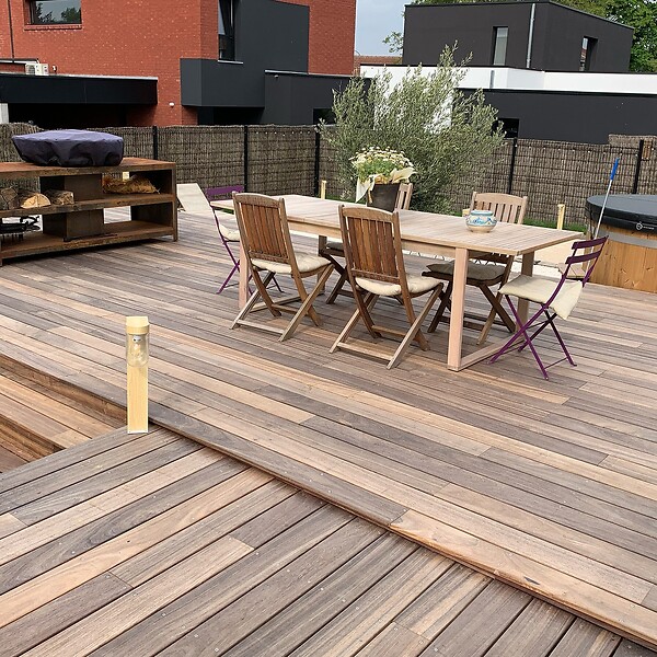 TERRASSEENBOIS - Planches de terrasse bois exotique PADOUK pour 20 m², Longueur 2,15 m. - large