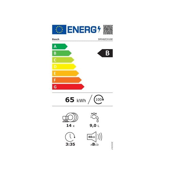 BOSCH - lave-vaisselle  60cm 14 couverts 40db tout intégrable - SMV6ZCX10E - large