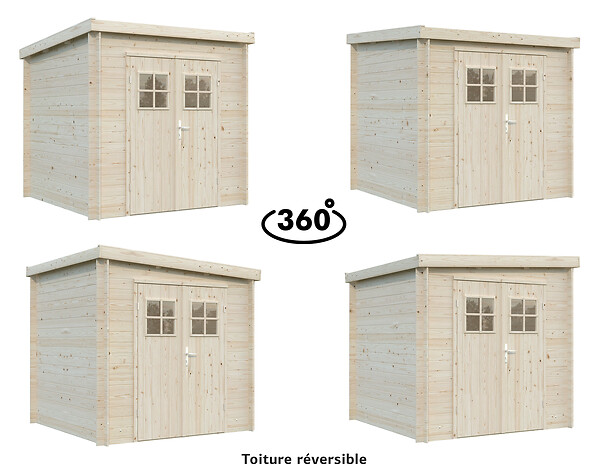 WHITE WOOD - Abri de jardin en bois Zoé 2 ép.19mm - White Wood - 4,8m - large