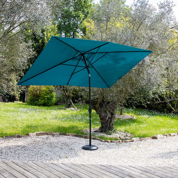HAPPY GARDEN - Parasol droit HAPUNA rectangulaire 2x3m bleu - large