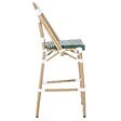 OVIALA - Chaise haute de jardin en alumunium et rotin synthétique blanc et vert - Belleville - vignette