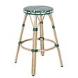 OVIALA - Tabouret haut de jardin en aluminium et rotin synthétique blanc, vert - Belleville - vignette