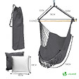 VOUNOT - Chaise suspendue hamac avec 2 oreillers Gris - vignette