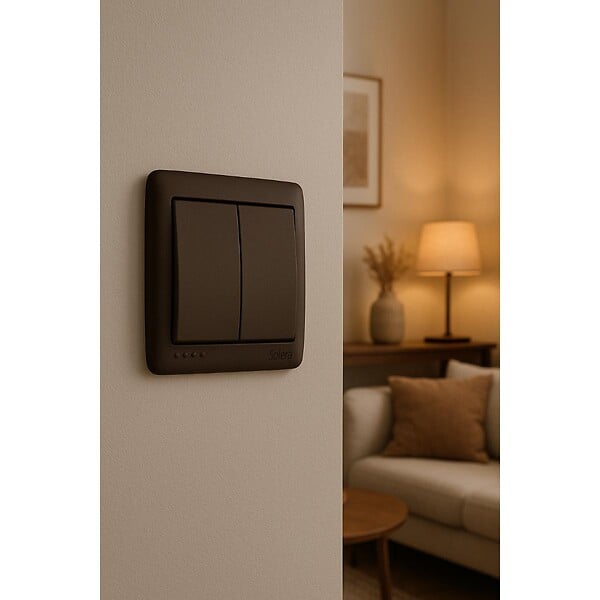 SOLERA - Double interrupteur va et vient en saillie - Noir graphite - Solera - large