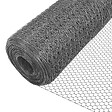 VOUNOT - Grillage a poule avec fils 13mm en PVC gaine gris 1x25M - vignette
