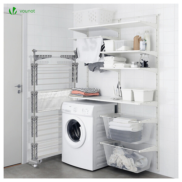 VOUNOT - Sechoir a linge etendoir ailes pliables 4 niveaux avec maille - large