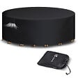 VOUNOT - Housse salon de jardin bache de protection 420D φ190x73cm noire - vignette