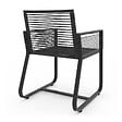 ID MARKET - Lot de 2 fauteuils de jardin ODESSA métal et cordage noir - vignette