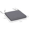 OUTSUNNY - Lot de 2 coussins d'assise carrés chaises fauteuils tabourets - coussins déhoussables zippés avec cordons d'attache - dim. 45L x 45l cm ép. 5 cm - polyester gris - vignette