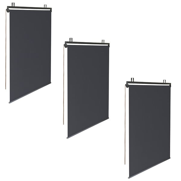 ID MARKET - Lot de 3 stores enrouleurs L.124 x H. 225 CM pour pergola gris anthracite - large