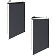 ID MARKET - Lot de 2 stores enrouleurs L.124 x H. 225 CM pour pergola gris anthracite - vignette