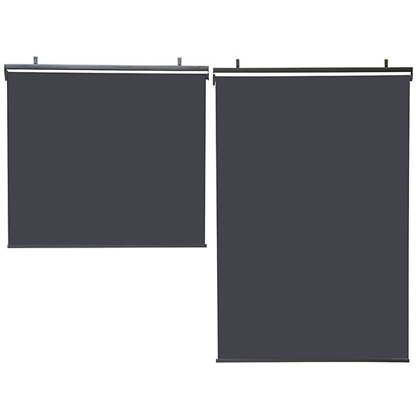 ID MARKET - Lot de 2 stores enrouleurs L.124 x H. 225 CM pour pergola gris anthracite - large