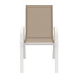 ID MARKET - Lot de 6 chaises de jardin LYMA métal et textilène empilables blanc et beige - vignette