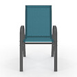 ID MARKET - Lot de 4 chaises de jardin LYMA métal et textilène empilables bleu canard - vignette