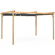ID MARKET - Pergola édition exclusive effet bois toit rétractable 3x4 M et 4 stores gris anthracite - vignette